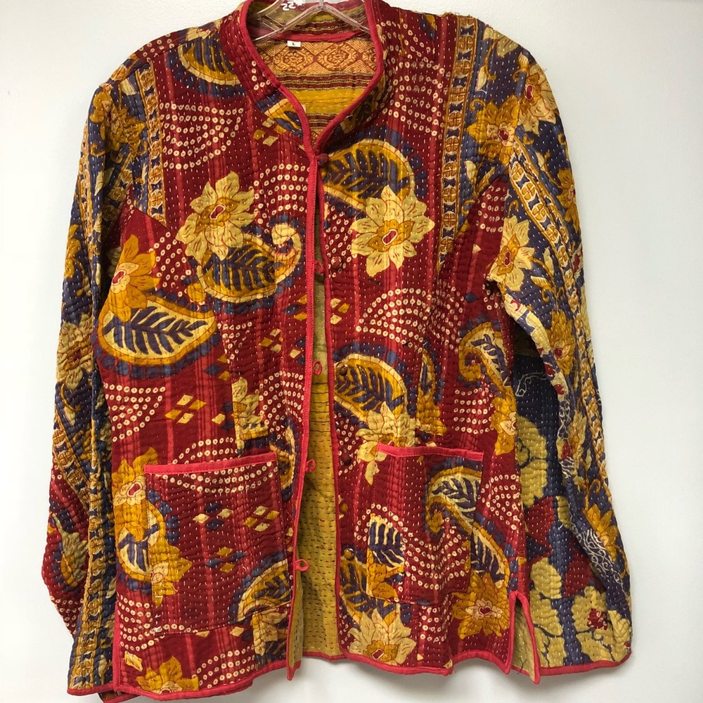 Vintage Boho Gypsy Style Kantha Jacket from India